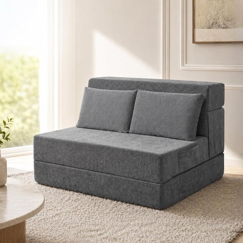 Grey twin folding sofa - twin, xl
