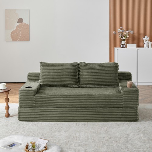Corduroy sleeper sofa - corduroy, bed
